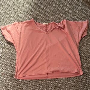 Pink V-Neck Women's Top